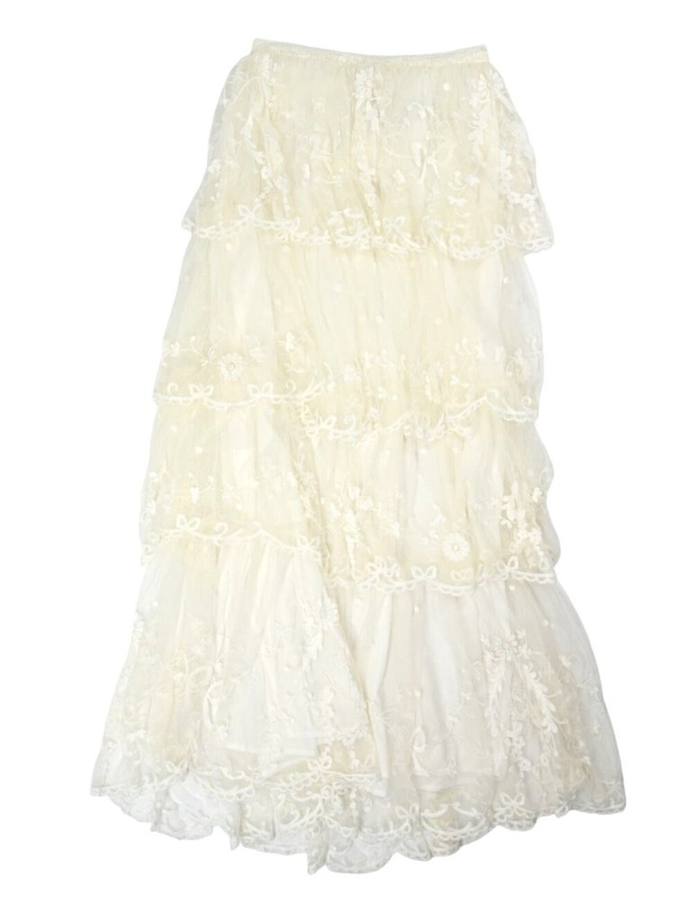 LoveShackFancy Celesa Skirt in Ivory